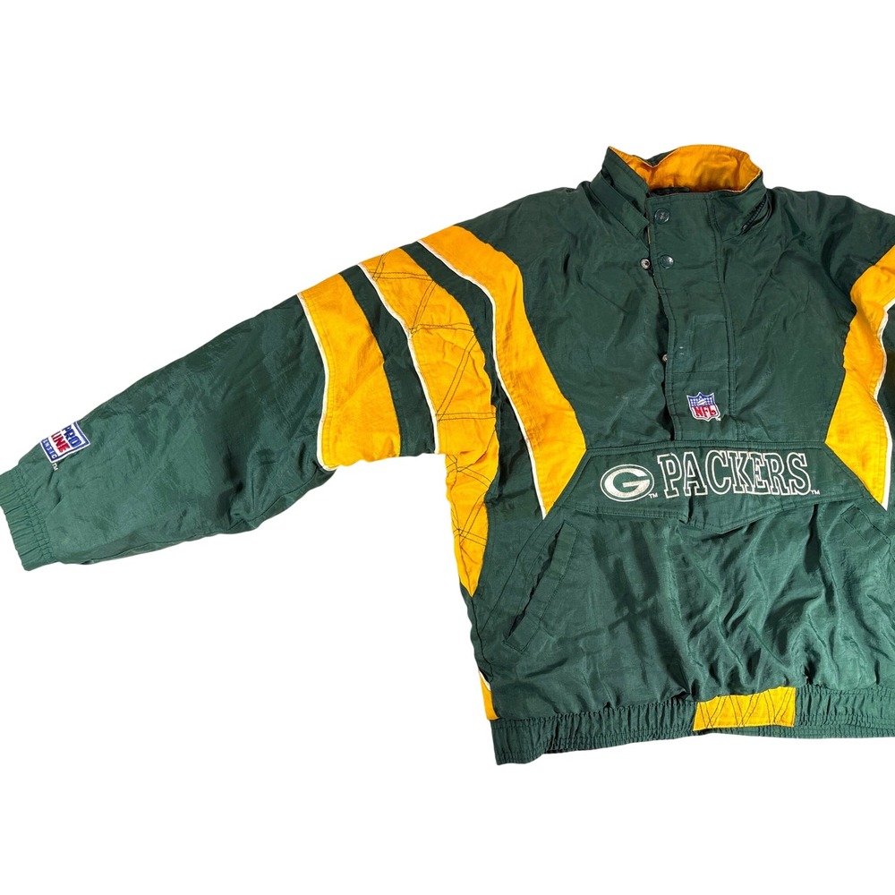 Vintage Starter Green Bay Packers NFL Pro Line Pullover Jacket Green Gold 90s